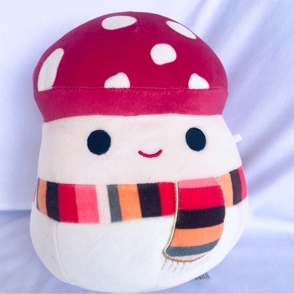 7" Squishmallows Malcolm the Mushroom with scarf" Stuffed Plush - Picture 3 of 6